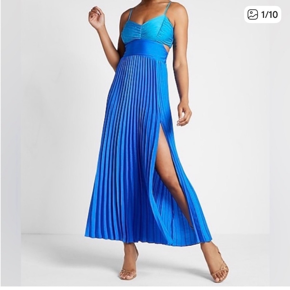 Express Vibrant Blue two tone maxi Dress